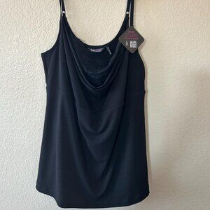NWT Shapesational Black Cami with Lace Built-in Shapewear Size XL
